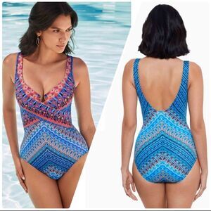 Miraclesuit Casablanca Criss Cross Escape One-piece Swimsuit size 16